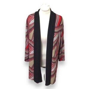 EasyWear by Chico’s Women’s 3/4 Sleeve Mixed Media Open Front Cardigan, US XL